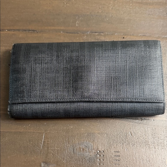 Fendi Handbags - Authentic Fendi Black Textured Wallet